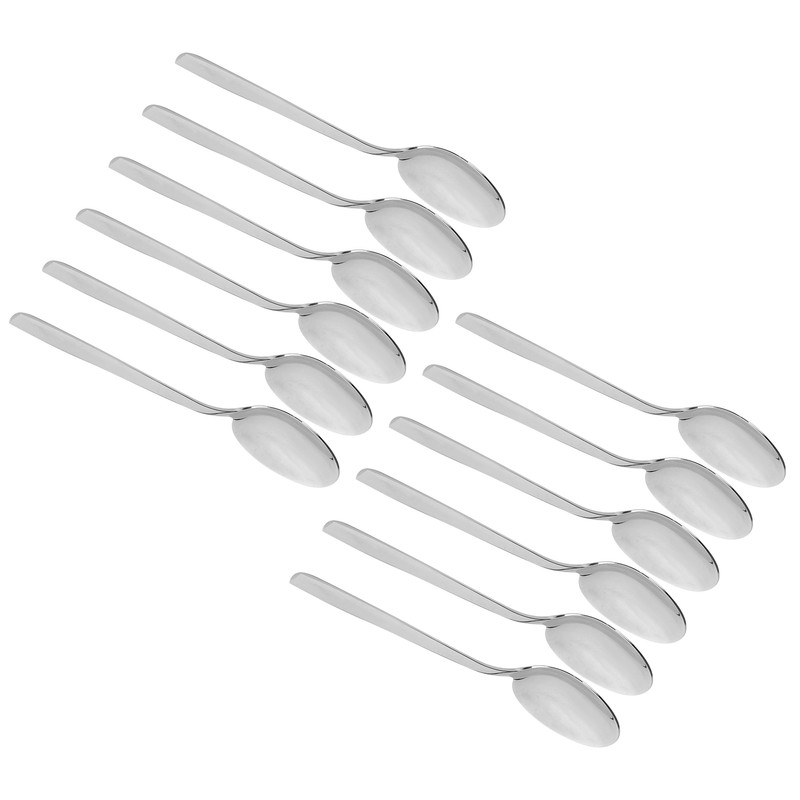 12Pcs Long Handle Dessert Spoon 316 Stainless Steel Soup Coffee