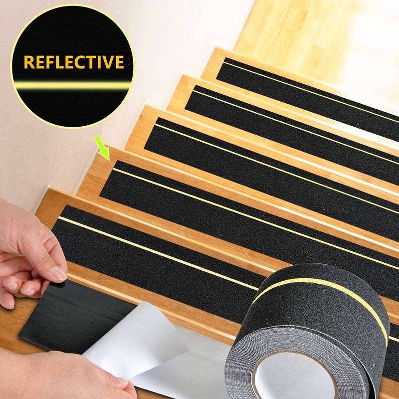 COSIMIXO 4" x 33Ft Anti Slip Stair Tread with Reflective