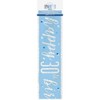 9ft Foil Glitz Blue & Silver 30th Birthday Banner