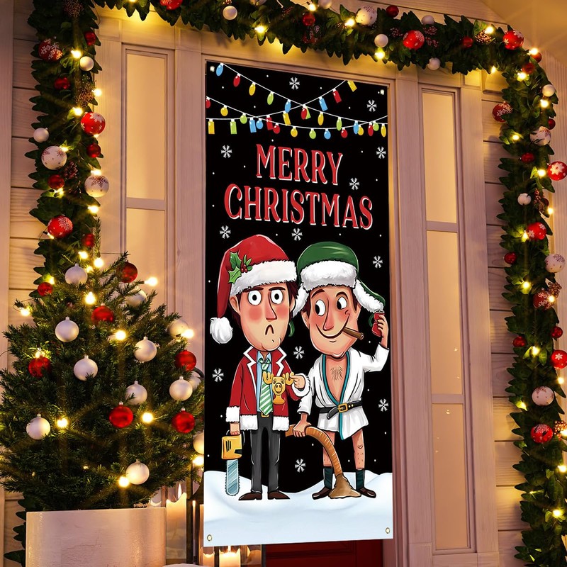 Funny Christmas Banner Happy Xmas Backdrop Sign Winter Xmas Decor