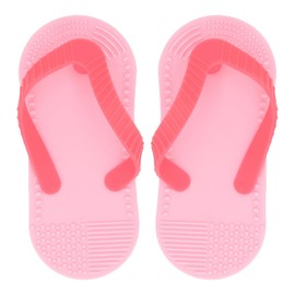 Juguete para bebé con Forma de Chanclas para la Dentición, 2 uds., Mordedor de Silicona con Forma de Chanclas con Protección para Morder las Manos (PINK)