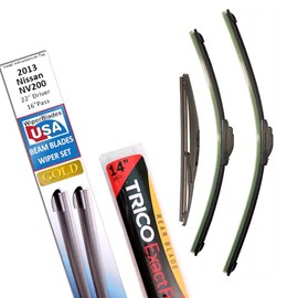 Beam Blade Wipers Replacement Set for 2013 Nissan NV200 w/Rear - WiperBladesUSA Gold Beam Wiper Blades Wipers Set