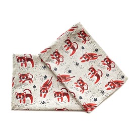 JOWOLLINA Set of 2 Gourmet Tea Towels, Kitchen Towels, Hand Towels, 44 x 68 cm, Half-Linen Stonewashed Printed (Cosy Tiger)