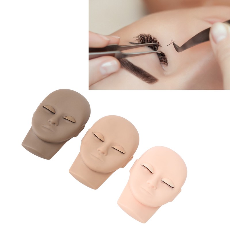 Eyelashes Extensions Practice Kit 3 Color Eyelash Mannequin Head 3