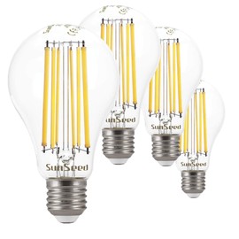SUNSEED 4x Filament LED Classic Bulb E27 13 W Replaces 115 W Neutral White 4000 K