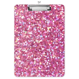 Fashion A4 Clipboard, Standard Letter Size 9" x 12.5", Decorative Wooden Clipboard with Low Profile Metal Clip for Office, School, Teachers, and Students, Pink