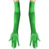 Long Satin Gloves Green, 1920s Opera Bridal Dance Gloves for