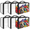 Hlimior 6 Pack Extra Large PVC Toy Storage Bags with