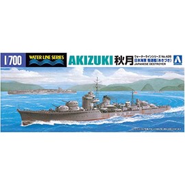 Aoshima Bunka Kyozai 1/700 Water Line Series Japanese Navy Destroyer Akizuki Plastic Model 426