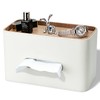 GORESE Cosmetic Tissue Box with Tray, Leather Tissue Box, Paper