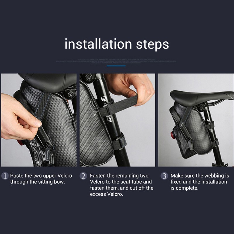 Bike Saddle Bag Water Bottle Holder with Tail Light Under
