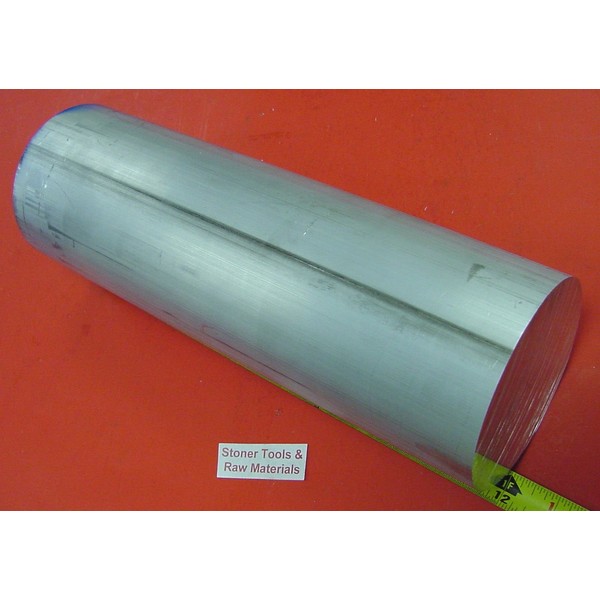 5" Aluminum 6061 Extruded Round Rod 12" Long +/-.07" T6511