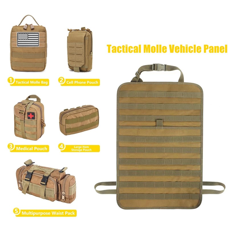 Jimikay Tactical Car Seat Back Organizer Hanger Bag with 5