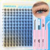 PHKERATA Natural Lash Clusters Kit Manga Lash Extension Kit Wispy