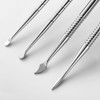 4PCS Professional Nail Art Sculpting Tools, Stainless Steel Dual-Head 3D