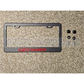SIGNWERKZ Mugen Red New CF Printed Pattern Black Aluminum License Plate Frame