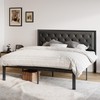 Allewie King Bed Frame with Upholstered Headboard, Chic Diamond Stitched