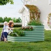 3-in-1 Green Galvanized Steel Raised Garden Bed Kit – Convertible