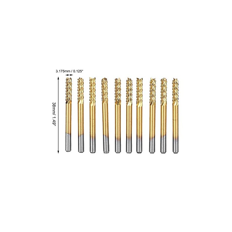 Carbide End Mills 1/8 Inch Screwed Shank Titanium Coated PCB