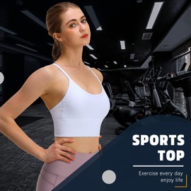 WIRIST Sports Bra, Workout Tops for Women, Medium Impact Strappy Padded Sports Bras for Women High Support