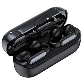 GenXenon Clip-On Bluetooth Earbuds - Open Ear Design for Gym & Sports - Lightweight & Comfortable - Clear Voice Calls - 35 Hours Playtime - Stable Fit - Indoor/Outdoor Wireless Earbuds (Black-12