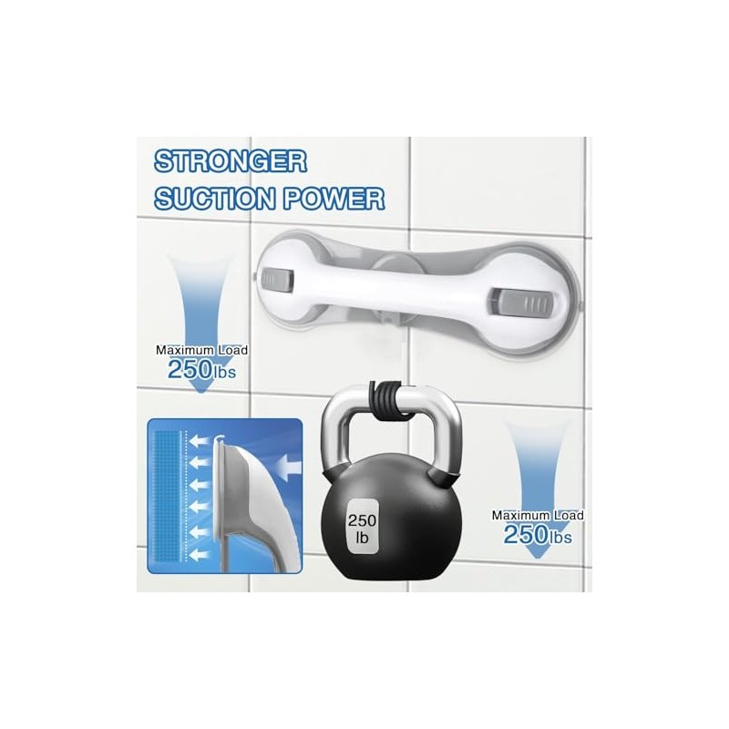 2 Pack Grab Bars for Bathtubs and Showers with 3