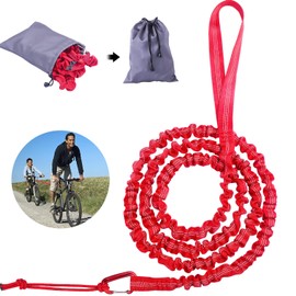 Children's Bicycle Tow Rope, 3 Metre Bicycle Tow Strap, Elastic, Load Capacity 500 lbs, Elastic Recovery Tow Strap for Bicycle, MTB or Mountain Bike (Red)