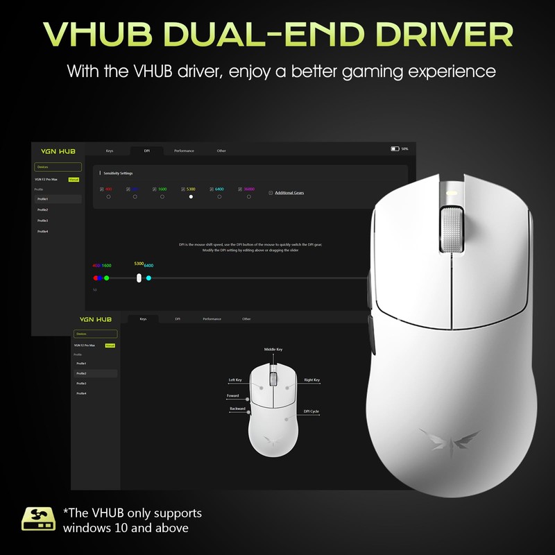 VGN F2 Pro Max Wireless Lightweight Gaming Mouse with 26K