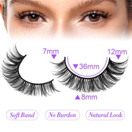 Russain Strip Lashes D Curl False Eyelashes Natural Look Wispy Cat Eye Lashes that Look Like Eyelash Extensions 3D Lashes Pack