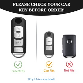 OFF WE GO for Mazda Key Fob Cover, Soft TPU Key Case Shell Fit for 2019-2023 Mazda 3 6 Mazda 3 Hatchback, 2020-2023 Mazda CX-5 CX-9 CX-30 3/4 Buttons Smart Car Key Accessories (Gold Green)