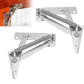 1 Pair Lift Up Flap Top Hinge, 80 Degree Folding Spring Hinges with 12 Screws, 4kg Loading Sofa Bed Lifting Hinges, Heavy Duty Lift Up Hinge for Wardrobe, Cupboard, Furniture Industry Standard