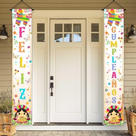 Lofaris Mexican Girl Birthday Banner - Feliz Cumpleaños Cactus Party Decor - 70.8x11.8 Inches - Spanish Birthday Celebration Supplies for Kids