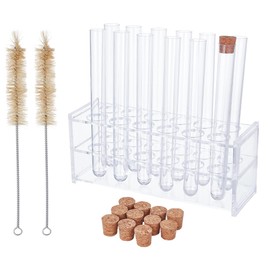 OLYCRAFT 15Pcs/Set Acrylic Test Tube Rack Set 18x5.7x7.5cm Acrylic Tube Holder Plastic Test Tubes Kit 12 Holes Clear Centrifuge Tubes Holders for Chemistry Laboratory Scientific Experiments