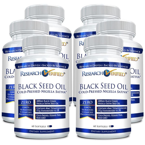 Research Verified Black Seed Oil - 180 Softgels - Boost Immunity, Support Digestion, Improve Respiratory Function - Cold-Pressed - 2% Thymoquinone (TQ)