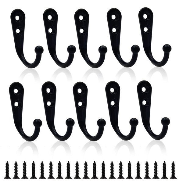 DAJMAIEZ Pack of 10 Hooks for Screws, Wall Hooks, Coat
