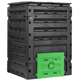 ZENY Garden Compost Plastic Bin 120 Gallon Black Secure Snap-On Lid and 80 Vents