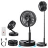 Portable Foldable Oscillating Desk Fan, 8.6" Standing Fans with Remote