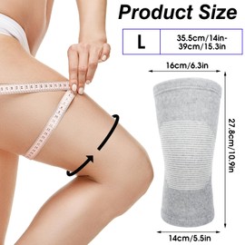 HJZHII Bamboo Knee Sleeve, Elastic Compress Bamboo Knee Sleeves Warm Knee Brace Breathable Kneecap Pads Thicken Thermal Knee Braces Relieve Knee Pain Knee Sleeves for Men Women Sports Running Jogging