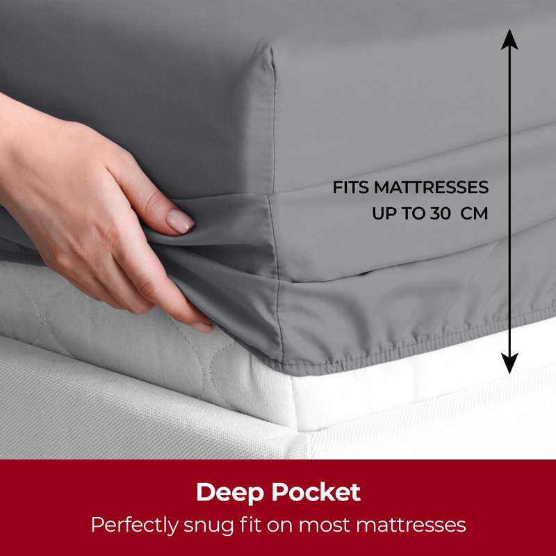 Mellanni Double Fitted Sheet - All Around Elastic - 30