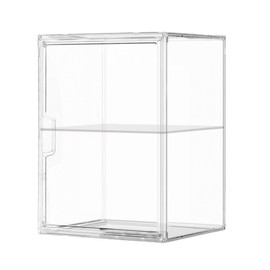 Display Case for Collectibles – Clear Display Box with Magnetic Door,Stackable Figure Display Case for Action Figures, Model Cars, Book (Vitrinas para Colecciones) (L-2Tier-1PACK)