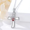 LEECCI Sacred Heart Cross Necklace 925 Sterling Silver Sacred Heart