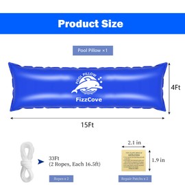 15 Ft Pool Pillows for Above Ground Pools Cover Winterizing - Extra Durable 0.5mm PVC Pool Closing Winter Kit for Supporting Pool Covers (Blue, 4×15 Ft)