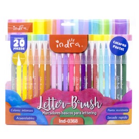 IND-0368 Letter-brush Marcadores basicos para lettering 20 piezas Colores Pastel