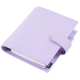 Moterm Personal-Wide Luxe Rings Planner - Genuine Leather Binder Organizer (Pebbled-Lavender, 30mm Ring)