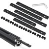 6 Pcs Straight Line Track Connectors with Screws, 100mm Aluminium Extrusion Profile Joint Inside Connectors Straight Line Connector for 2020 Series T Slot 6mm Aluminum Extrusion Profile(Black)