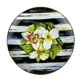 MacKenzie-Childs MacKenzie Childs Thistle & Bee Courtly Stripe 8.25" Trillium Dessert Plate New