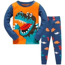 TEDD Boys Pyjamas Dinosaur Nightwear Cotton Toddler Clothes Kids Sleepwear Winter Long Sleeve Christmas Pjs Sets 2 Piece Outfit Xmas Gift 11-12 Years Blue