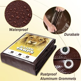 30x40Heavy Duty Tarp Cove Multi Purpose Protective Cover - Durable, Waterproof, Weather Proof, Rip and Tear Resistant - Extra Thick 12 Mil Polyethylene, Siver/Black