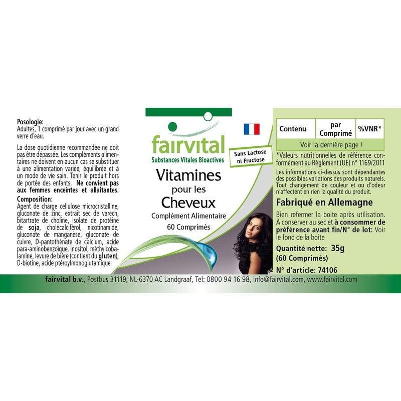 Fairvital Hair Vitamins Tablets - Hair Vital - High Dose