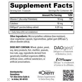 Omne Diem - Histamine Digest DAO 30,000 HDU 60 Caps Histamine Neutralize Enzyme